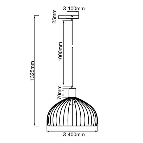 Brilliant Blacky Pendelleuchte 40cm E27 Schwarz Matt 99392/06