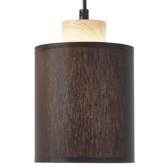 Brilliant Vonnie Pendelleuchte, 4-flammig E27 Schwarz Holz Made in Europe, FSC 99413/76