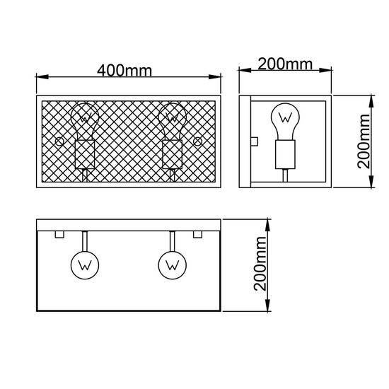 Brilliant Maze Wandleuchte, 2-flammig E27 Schwarz Korund 99732/86