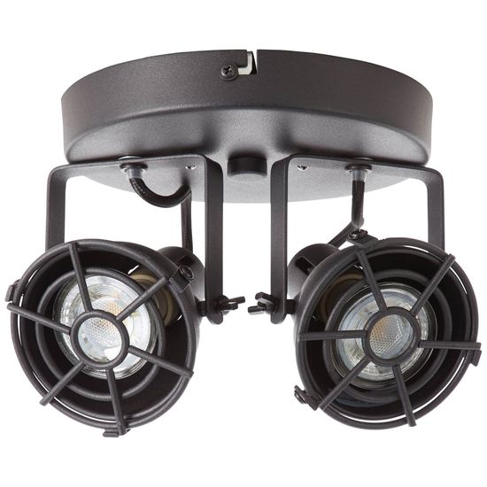 Brilliant Jesper LED Spotrondell, 2-flammig GU10 5W/4,5W Warmweiß Schwarz Korund G54324/86