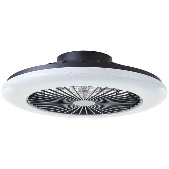 Brilliant Salerno LED Deckenleuchte 49cm mit Ventilator 40W Schwarz Nachtlicht, Timer, Ventilator G60020/06