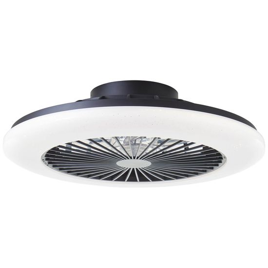 Brilliant Salerno LED Deckenleuchte 49cm mit Ventilator 40W Schwarz Nachtlicht, Timer, Ventilator G60020/06