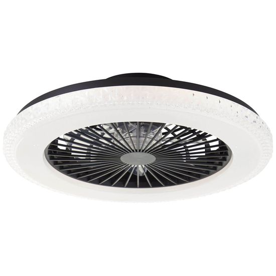 Brilliant Badria LED Deckenleuchte 49cm mit Ventilator 40W Schwarz Nachtlicht, Timer, Ventilator G60040/06