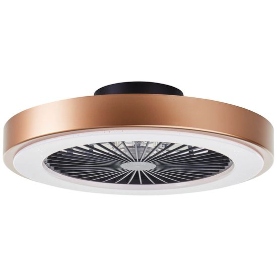 Brilliant Slimline LED Deckenleuchte 49cm mit Ventilator 40W Schwarz Gold Nachtlicht, Timer, Ventilator G60060/86