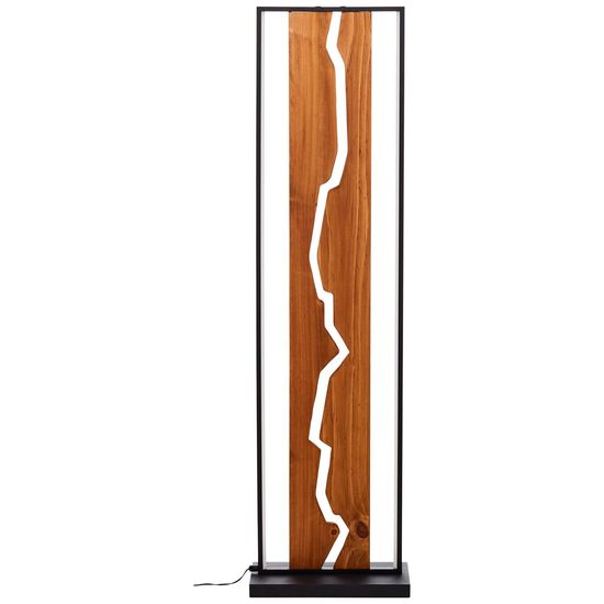 Brilliant Thunder LED Standleuchte 1,2m 18W Warmweiß Matt Schwarz Holz G80111/76