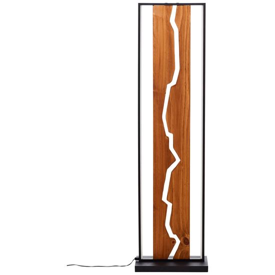 Brilliant Thunder LED Standleuchte 1,2m 18W Warmweiß Matt Schwarz Holz G80111/76