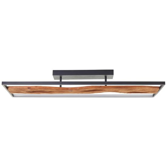 Brilliant Chaumont LED Deckenleuchte 100x30cm 48W Warmweiß Schwarz Holz G80114/76