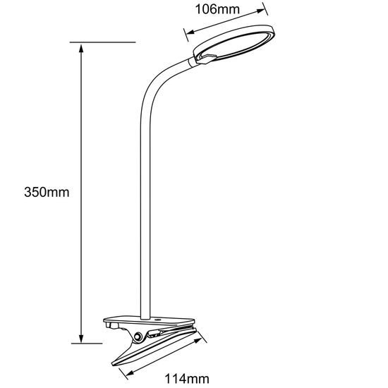 Brilliant Ubin LED Klemmleuchte 6,5W Warmweiß Weiß Chrom G90112/15