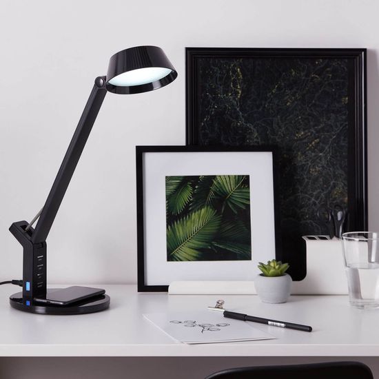 Brilliant Kaila LED Tischleuchte mit Induktionsladeschale 8W Schwarz Memory Funktion, Wireless charging G93126/06