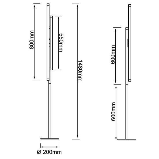 Brilliant Cembalo LED Standleuchte 1,5cm 22W Warmweiß Aluminium Schwarz Kaffee G93155/21