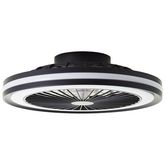 Brilliant Palmero LED Deckenleuchte 46,5cm mit Ventilator 40W Schwarz Nachtlicht, Timer, Ventilator G99280/06