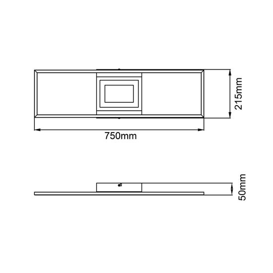 Brilliant Besson LED Deckenleuchte 75x22cm 32W Warmweiß Weiß Memory Funktion G99369/05