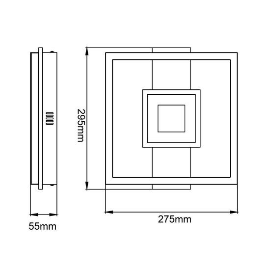 Brilliant Baldo LED Deckenleuchte 30x28cm 24W Warmweiß Schwarz Holz G99913A76