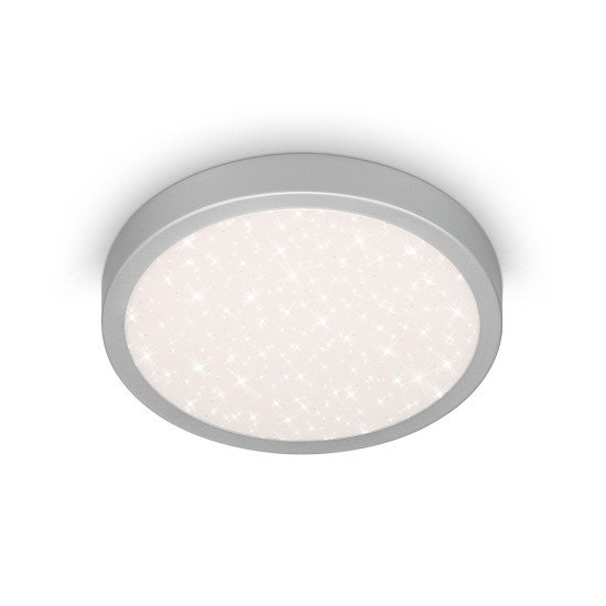 Briloner RUNA LED Aussendeckenleuchte Sternendekor 18,5W Silberfarbig IP44 Neutralweiss