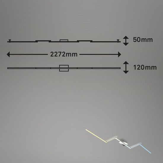 Briloner STAFF S LED Deckenleuchte B-Smart CCT dimmbar 6W Alu-Chrom steuerbare Lichtfarbe App+Fernbedienung