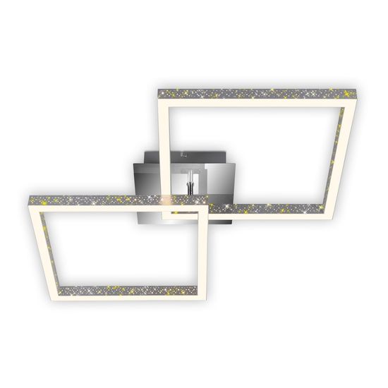 Briloner FRAME LED Deckenleuchte Sternendekor dimmbar 9W Alu-Chrom Warmweiss