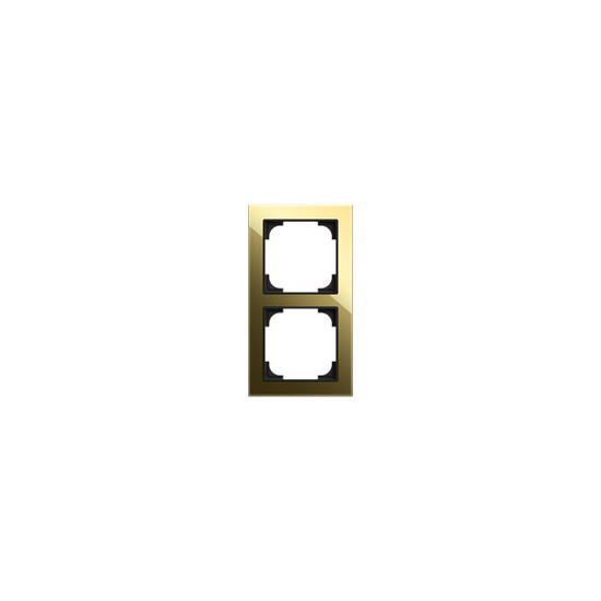 Busch-Jaeger Abdeckrahmen 2-fach schwarzglas/gold - Busch-art linear Busch-art linear 2CKA001754A4883 1722-4013