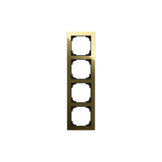 Busch-Jaeger Abdeckrahmen 4-fach schwarzglas/gold - Busch-art linear Busch-art linear 2CKA001754A4885 1724-4013