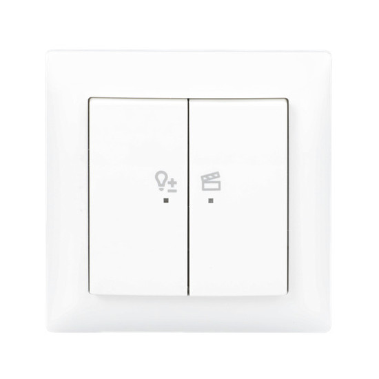 Busch-Jaeger LED-Dimmer-Einsatz flex, 1-fach Komplettset mit 2-fach Bedienelement, Wireless 2CKA006200A0293 62851 UJ-914-WL