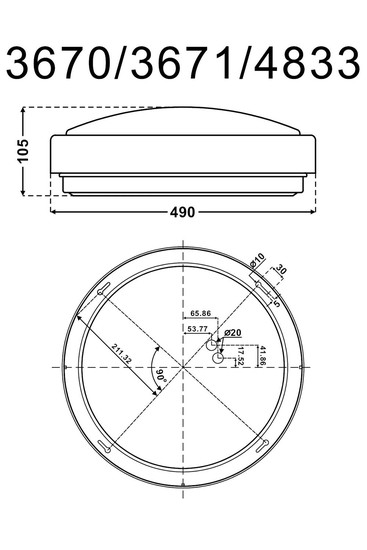 Dotlux 3670-399160 LED-Leuchte LUNAsilver Ø490mm 36W COLORselect IP44