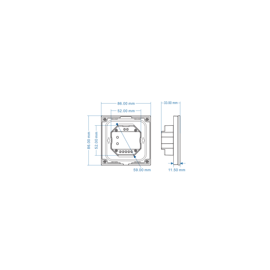 Dotlux 5276-1 4ZonenTouchpanel für einfarbige Empfänger DMX/Fusion-Technologie