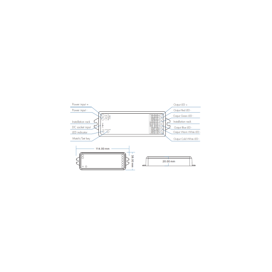 Dotlux 5279 5 in 1 LED Funk-Empfänger/Dimmer TUYA & Fusion Technologie15,5A 12-24V für alle LED-Streifen