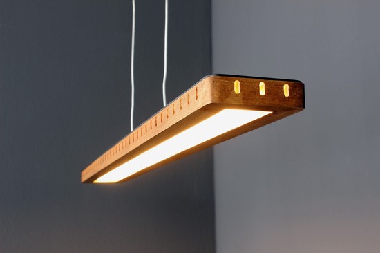 LUCE Design Solaris LED Pendelleuchte Warmweiss dimmbar 18W 3-Stufendimmer Holz, schwarz