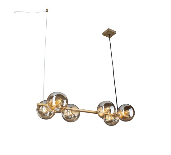 LUCE Design Pluto Pendelleuchte 6fach E14 gold