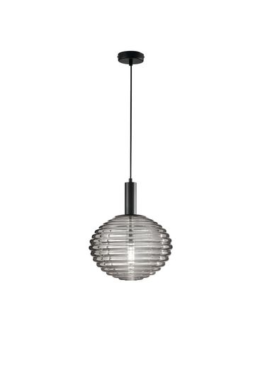 ECO-LIGHT Ripple Pendelleuchte E27 schwarz ⌀32cm