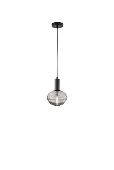 ECO-LIGHT Ripple Pendelleuchte E27 schwarz ⌀18cm