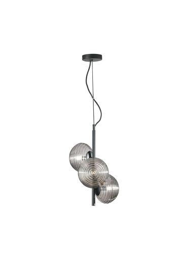 ECO-LIGHT Ripple Pendelleuchte 3-fach E27 schwarz ⌀32,5cm