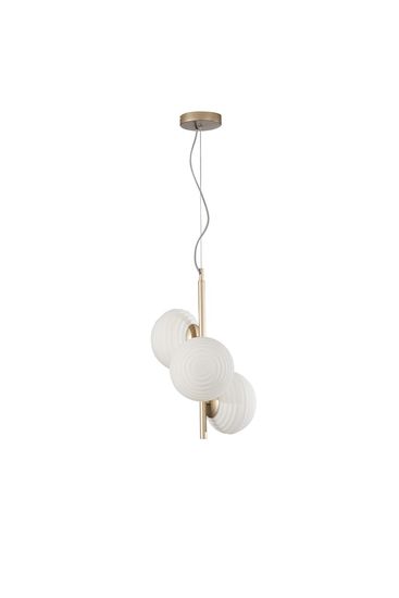 ECO-LIGHT Ripple Pendelleuchte 3-fach E27 gold ⌀32,5cm