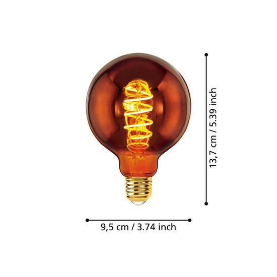 Eglo 110092 LED E27 Leuchtmittel 1x4W Ø95mm warmweiss dimmbar