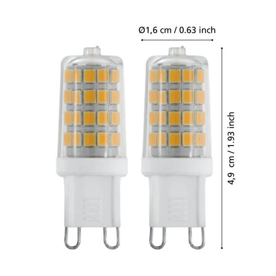 Eglo 110154 LED G9 2-fach Leuchtmittel 2x3W Ø16mm warmweiss