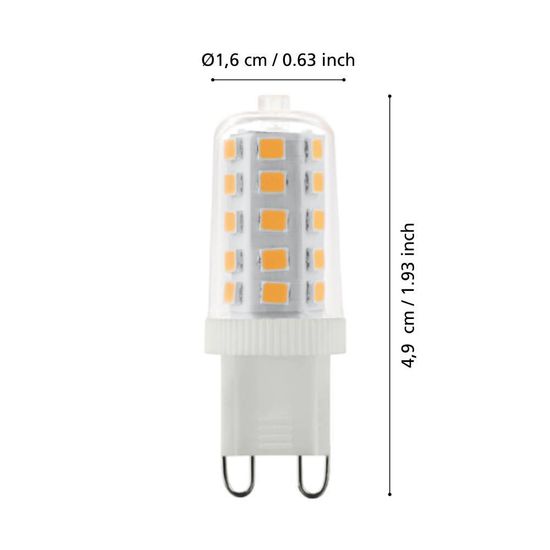 Eglo 110156 LED G9 Leuchtmittel 1x3W Ø16mm warmweiss dimmbar