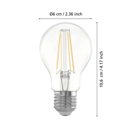 Eglo 110179 LED E27 Leuchtmittel 1x7,3W Ø60mm 3-step dimming warmweiss dimmbar