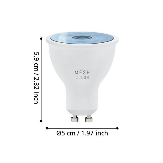 Eglo 12251 LED GU10 Leuchtmittel 1x4,9W Ø50mm Fernbedienung RGB steuerbare Lichtfarbe dimmbar