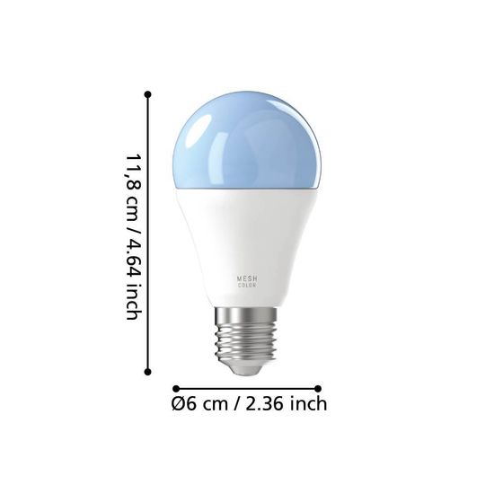 Eglo 12253 LED E27 Leuchtmittel 1x9W Ø60mm Fernbedienung RGB steuerbare Lichtfarbe dimmbar