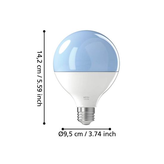 Eglo 12254 LED E27 Leuchtmittel 1x13,5W Ø95mm Fernbedienung RGB steuerbare Lichtfarbe dimmbar