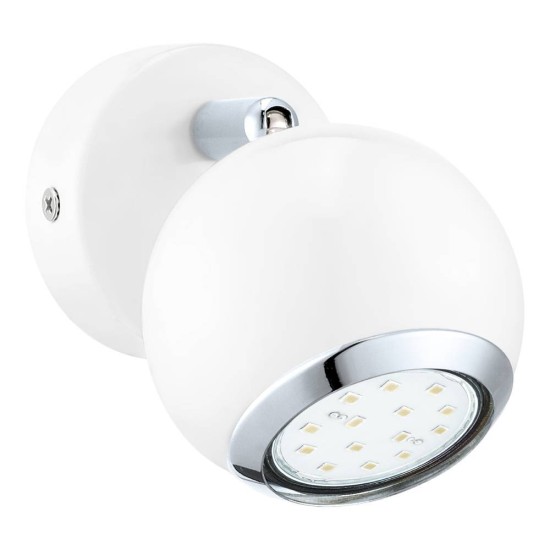 Eglo 31001 BIMEDA LED GU10 Wandleuchte 1x2,8W Ø70mm Weiss Chrom warmweiss