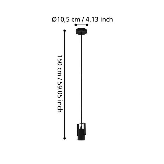 Eglo 31073 CALARI E27 Hängeleuchte 95x65mm Schwarz