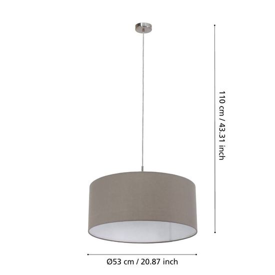 Eglo 31576 PASTERI E27 Hängeleuchte Ø530mm Taupe