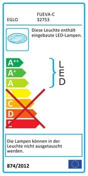 Eglo 32753 Fueva-C LED Einbauleuchte Connect 5,4W nickel weiss