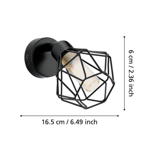 Eglo 32765 ZAPATA 1 LED G9 Wandleuchte 1x3W Ø60mm Schwarz Amber