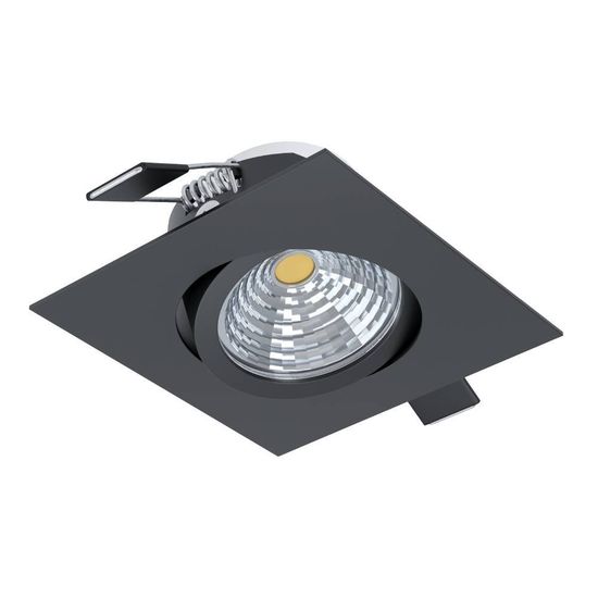 Eglo 33394 SALICETO LED Spotleuchte 6W 88x88mm Schwarz Klar Weiss neutralweiss dimmbar