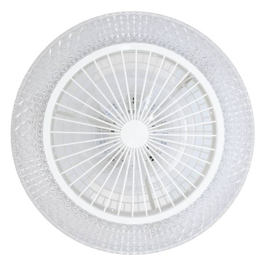 Eglo 35145 MALINSKA LED 3-fach Ventilator 3x12,6W Ø550mm Weiss Kristalloptik steuerbare Lichtfarbe dimmbar