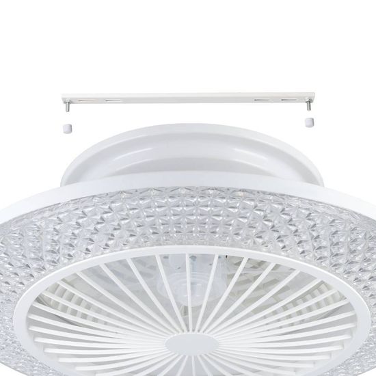 Eglo 35145 MALINSKA LED 3-fach Ventilator 3x12,6W Ø550mm Weiss Kristalloptik steuerbare Lichtfarbe dimmbar