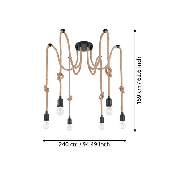 Eglo 43195 RAMPSIDE E27 6-fach Hängeleuchte Ø180mm Schwarz