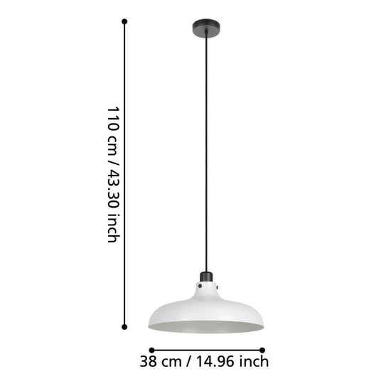 Eglo 43825 MATLOCK E27 Hängeleuchte Ø380mm Grau Schwarz