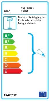 Eglo 49994 Carlton 1 Stehleuchte E27 schwarz kupfer